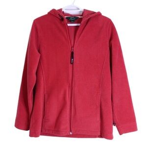 Woolrich Fleece Hoodie Full Zip Soft Ruby Size Small Cottagecore